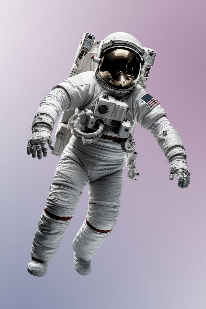 Astronaut helmet white background protection. 