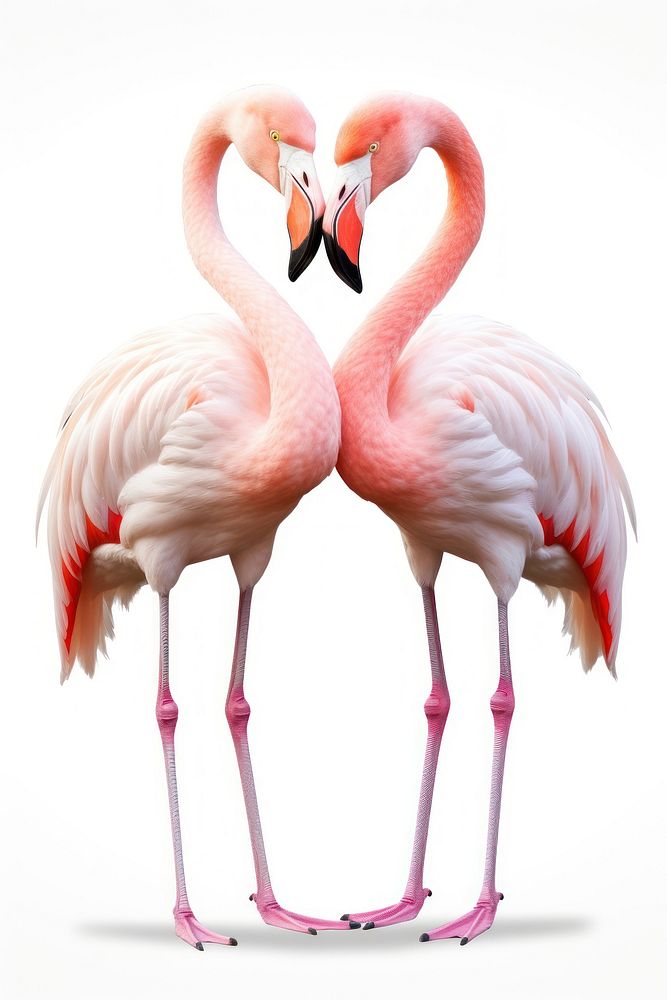 Flamingo animal bird white background. AI generated Image by rawpixel.
