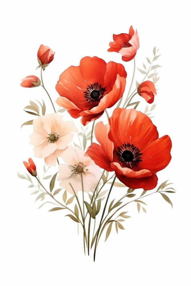 Flower poppy plant petal. AI generated Image by rawpixel.