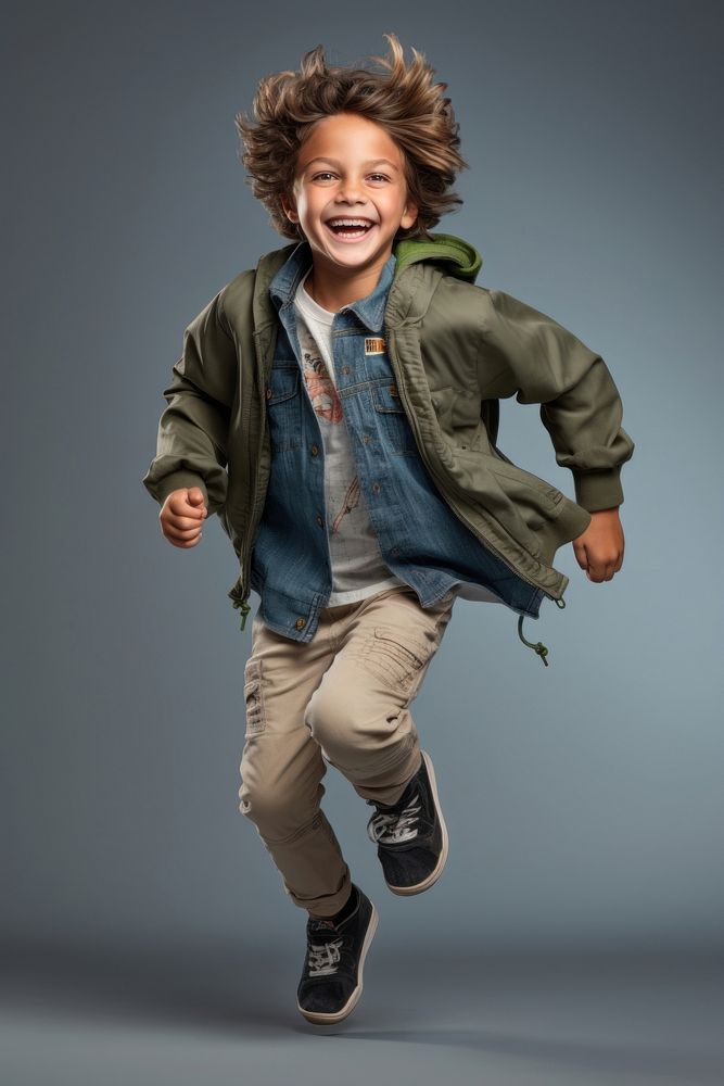 Laughing footwear jacket smile. AI generated Image by rawpixel.