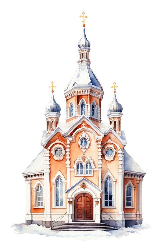 Architecture building church white background. AI generated Image by rawpixel.