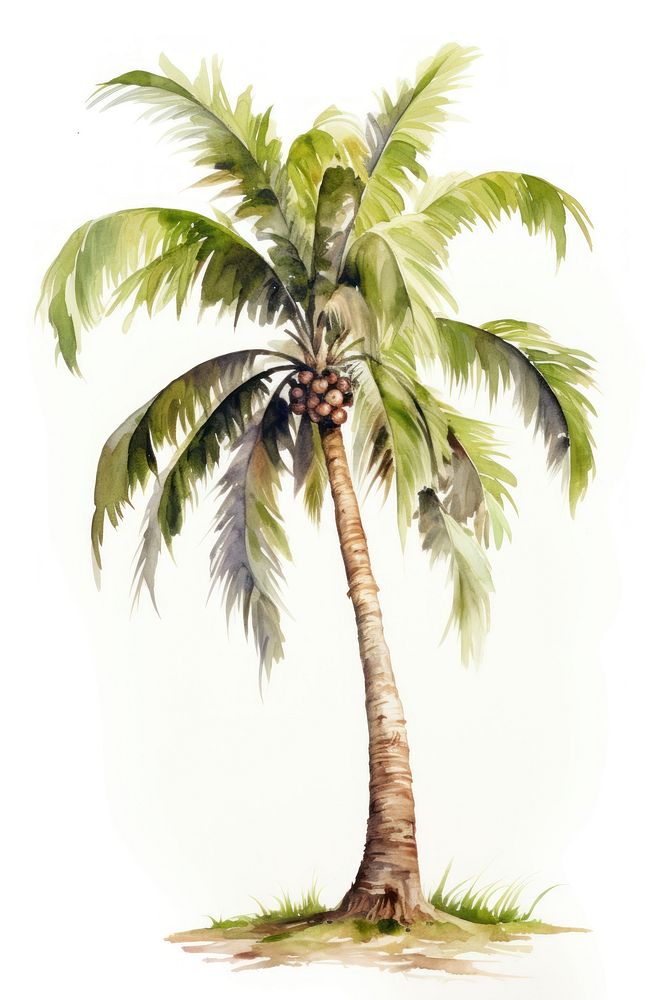 Tree plant white background palm tree. AI generated Image by rawpixel.