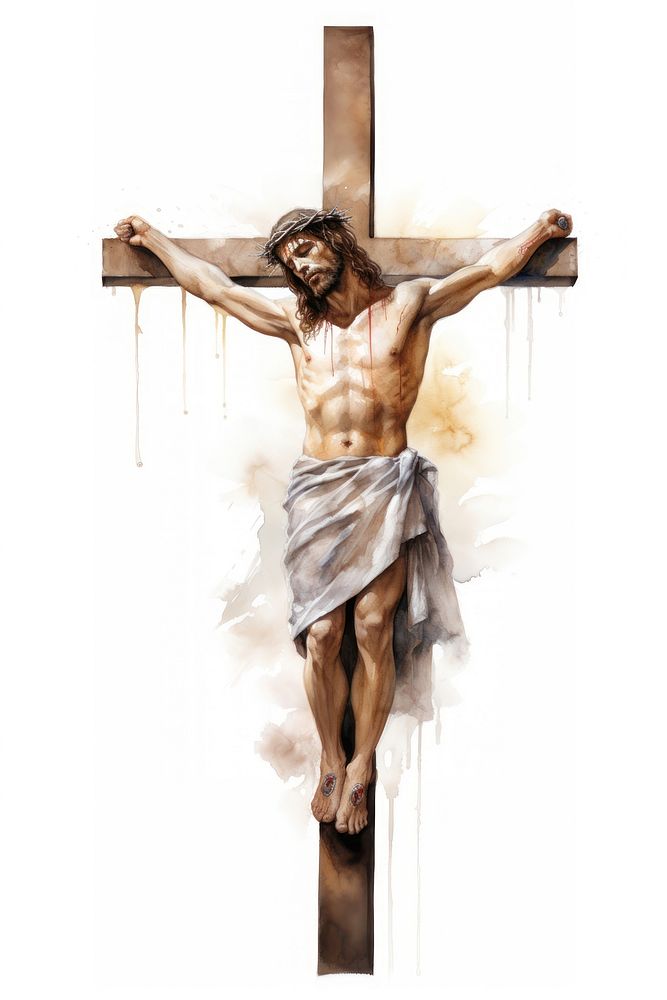 Cross crucifix symbol white background