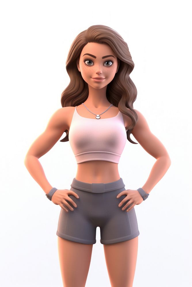 Cartoon shorts adult woman. AI generated Image by rawpixel.