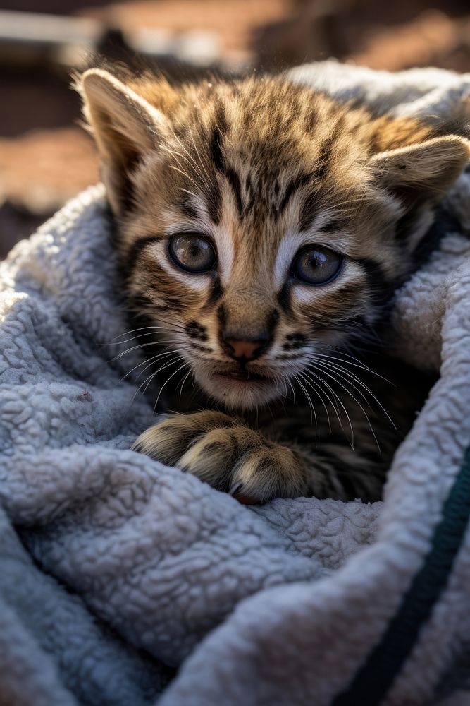 Blanket mammal animal kitten. AI generated Image by rawpixel.