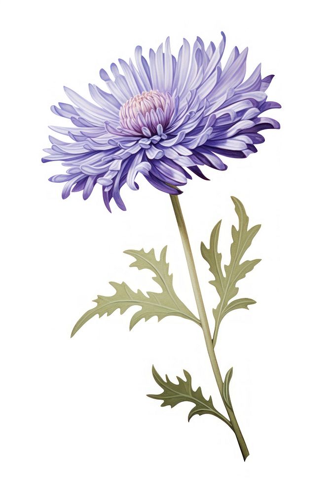 Aster drawing flower petal. AI generated Image by rawpixel.