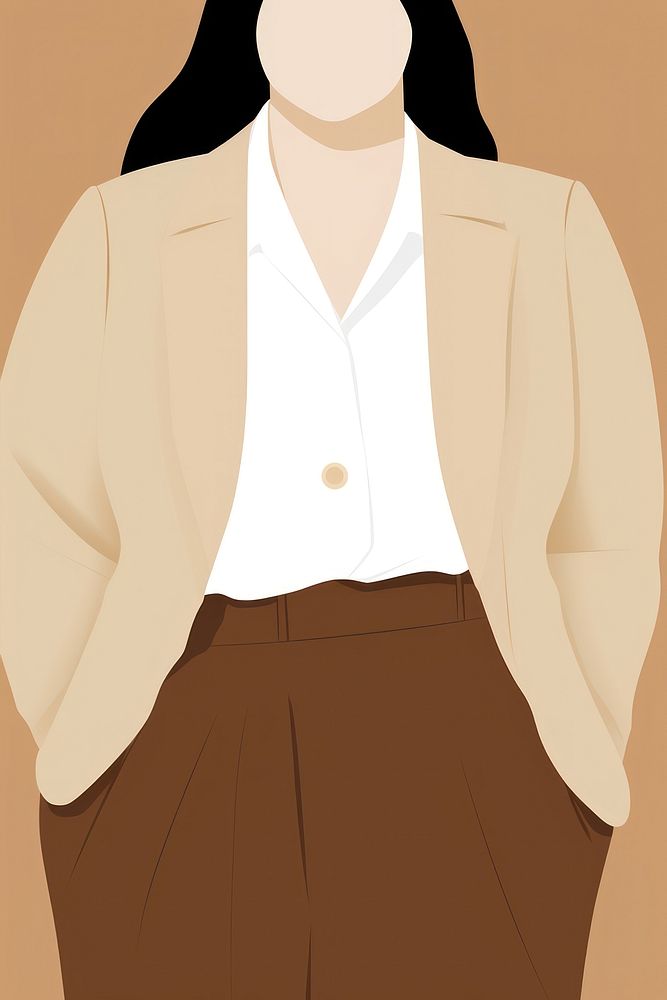 Blouse suit midsection outerwear. AI generated Image by rawpixel.