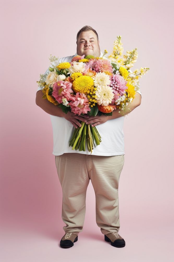Flower plant adult man. AI generated Image by rawpixel.