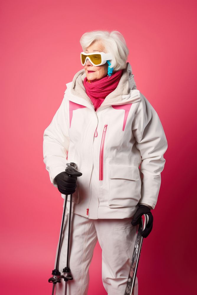 Portrait glasses jacket skiing. 