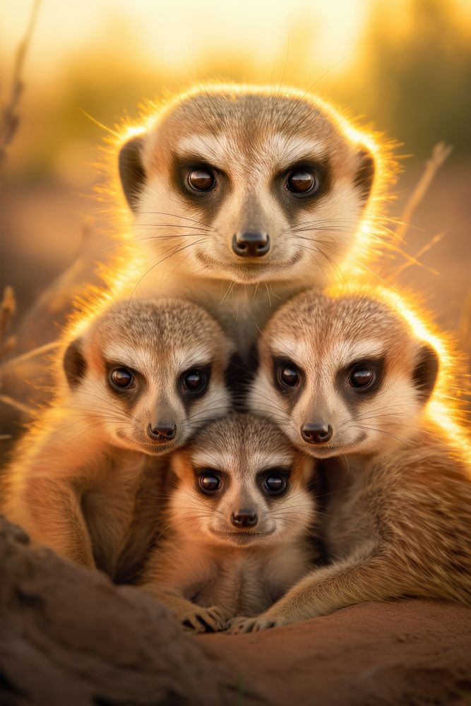 Meerkat wildlife animal mammal. AI generated Image by rawpixel.