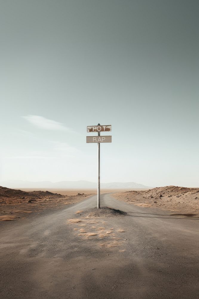 Sign road outdoors desert. AI generated Image by rawpixel.