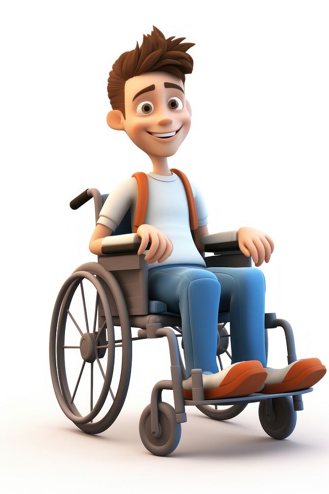 Wheel wheelchair sitting cartoon. AI generated Image by rawpixel.