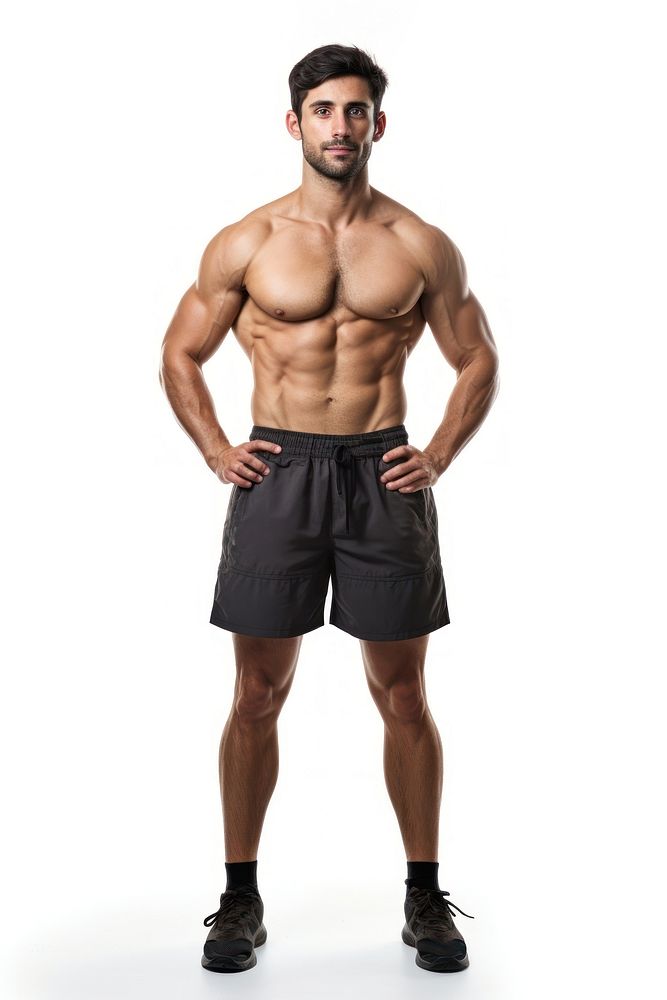 Shorts adult white background determination. AI generated Image by rawpixel.