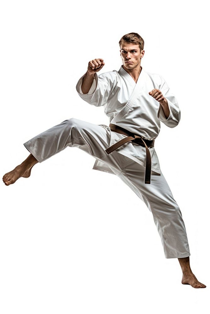 Karate sports adult white background. AI generated Image by rawpixel.