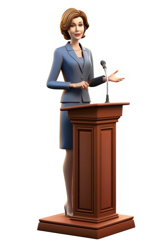 Cartoon podium adult woman. AI generated Image by rawpixel.
