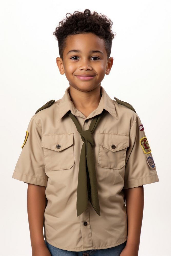 Officer child khaki boy. AI generated Image by rawpixel.