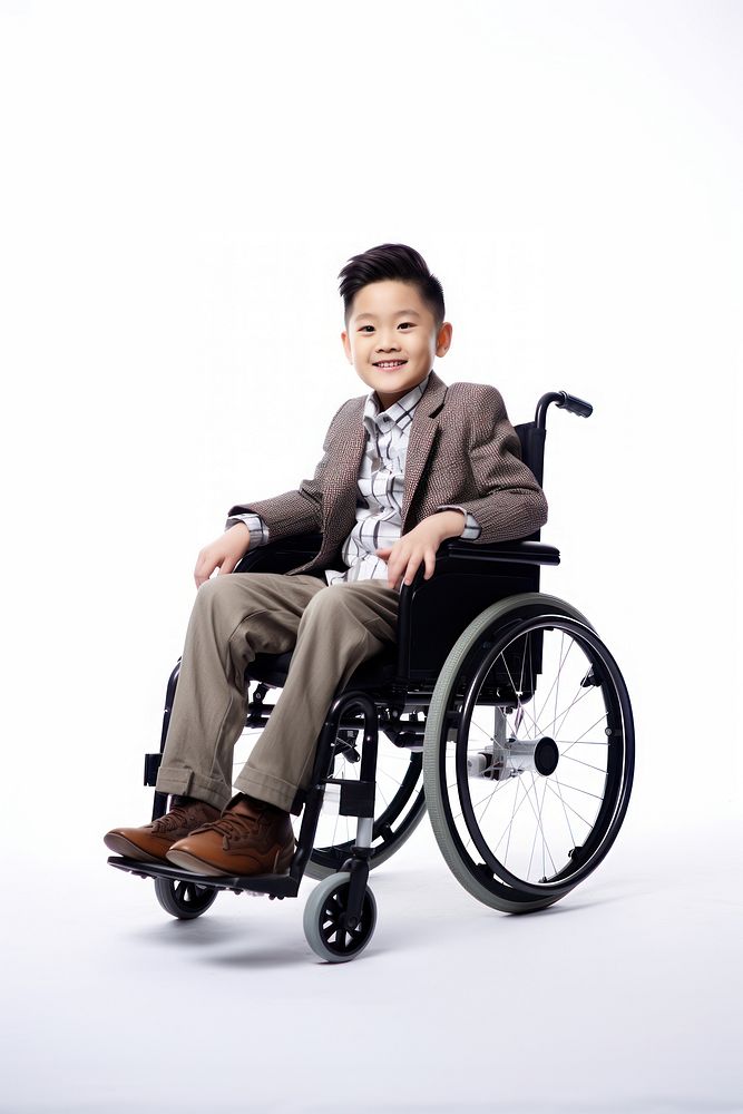 Wheelchair clothing sitting boy. AI generated Image by rawpixel.