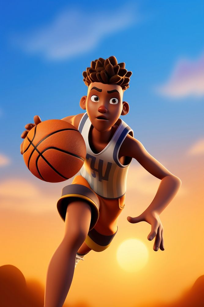 Cartoon ball basketball sports. AI generated Image by rawpixel.