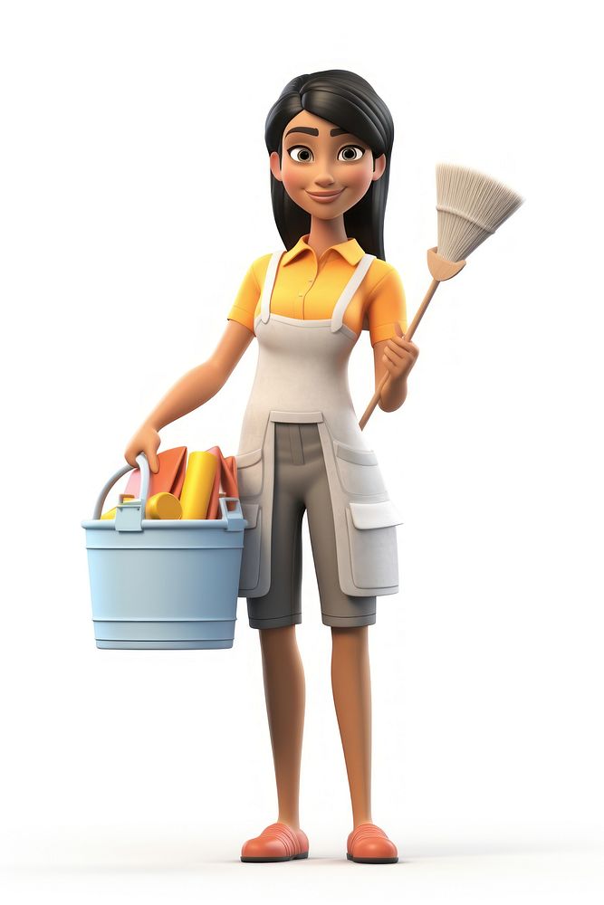 Cleaning holding white background housework. AI generated Image by rawpixel.