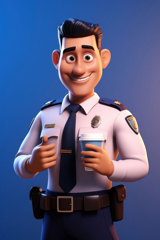 Cartoon officer mug police officer. AI generated Image by rawpixel.