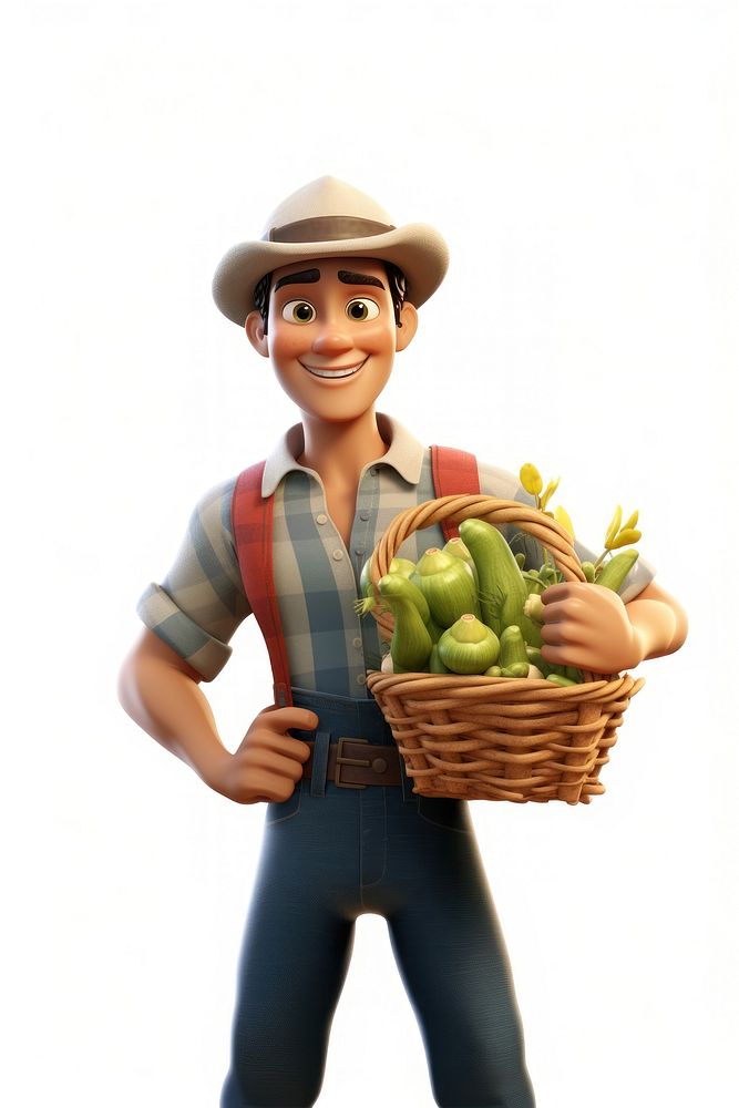 Basket vegetable portrait smiling. AI generated Image by rawpixel.