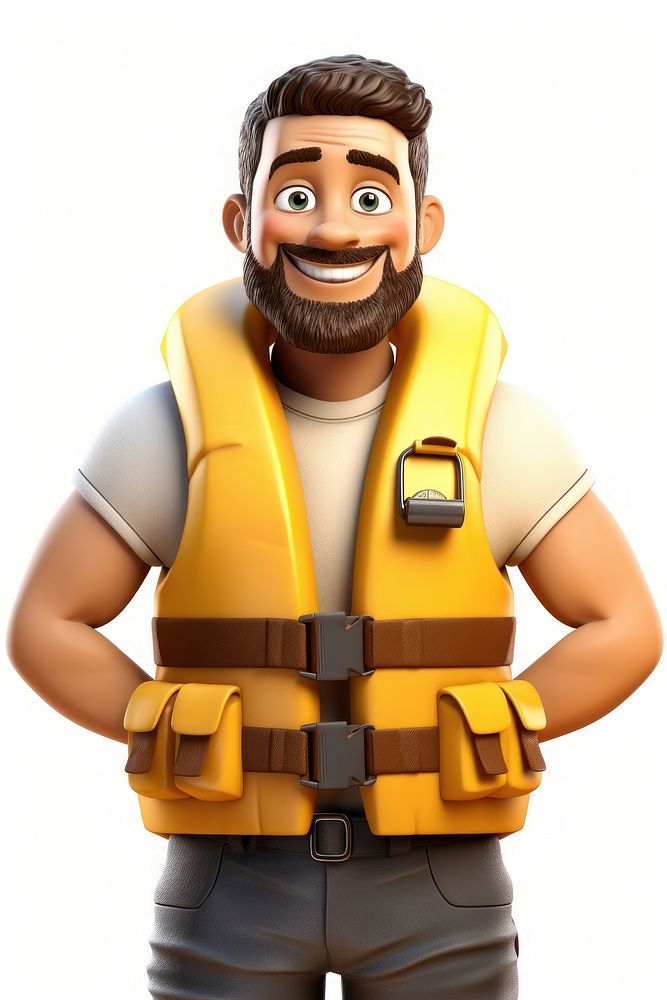 Yellow adult vest white background. AI generated Image by rawpixel.