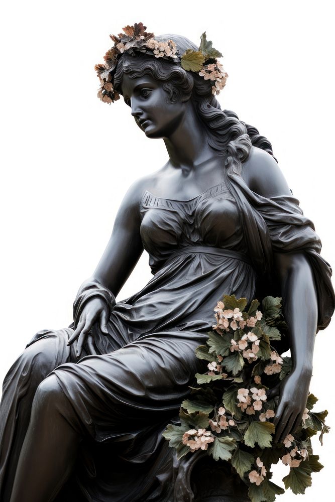 Sculpture statue flower art. AI generated Image by rawpixel.
