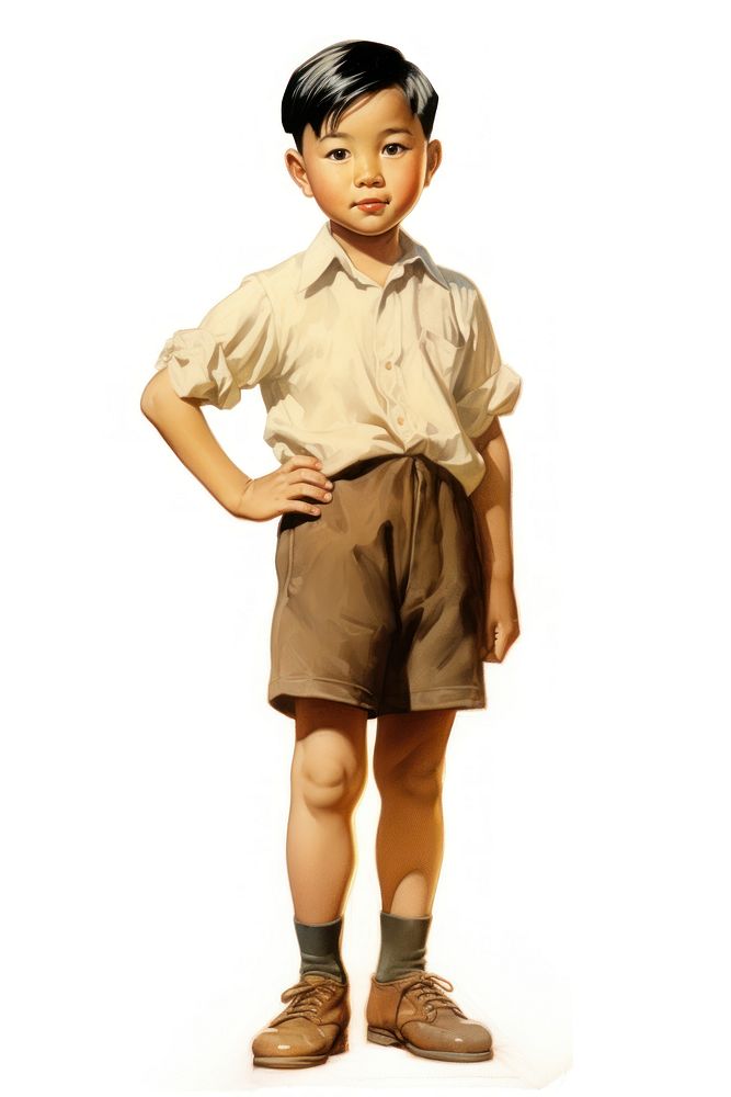 Footwear shorts child khaki. AI generated Image by rawpixel.