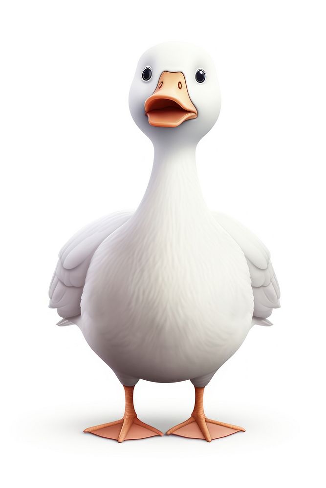 Snow goose cartoon animal white. AI generated Image by rawpixel.