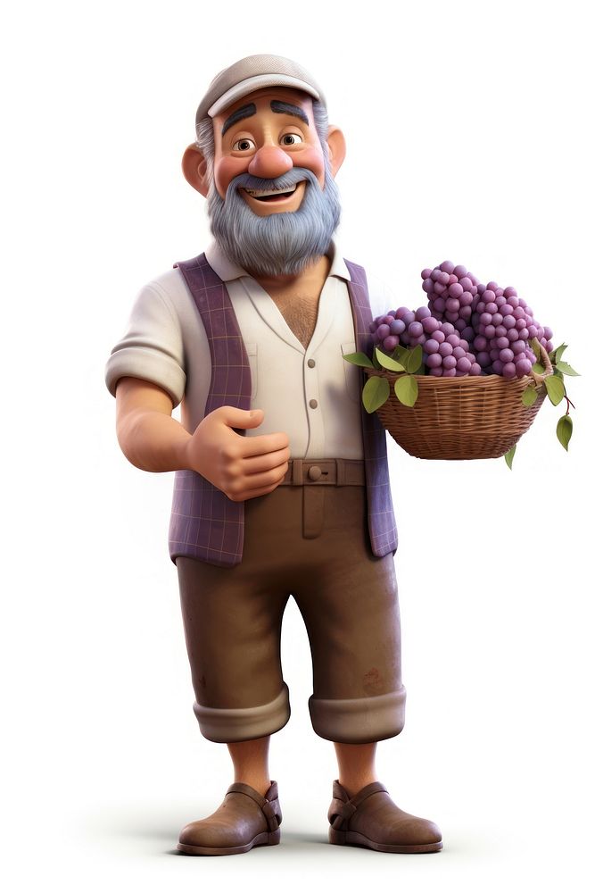 Grapes holding cartoon purple. AI generated Image by rawpixel.