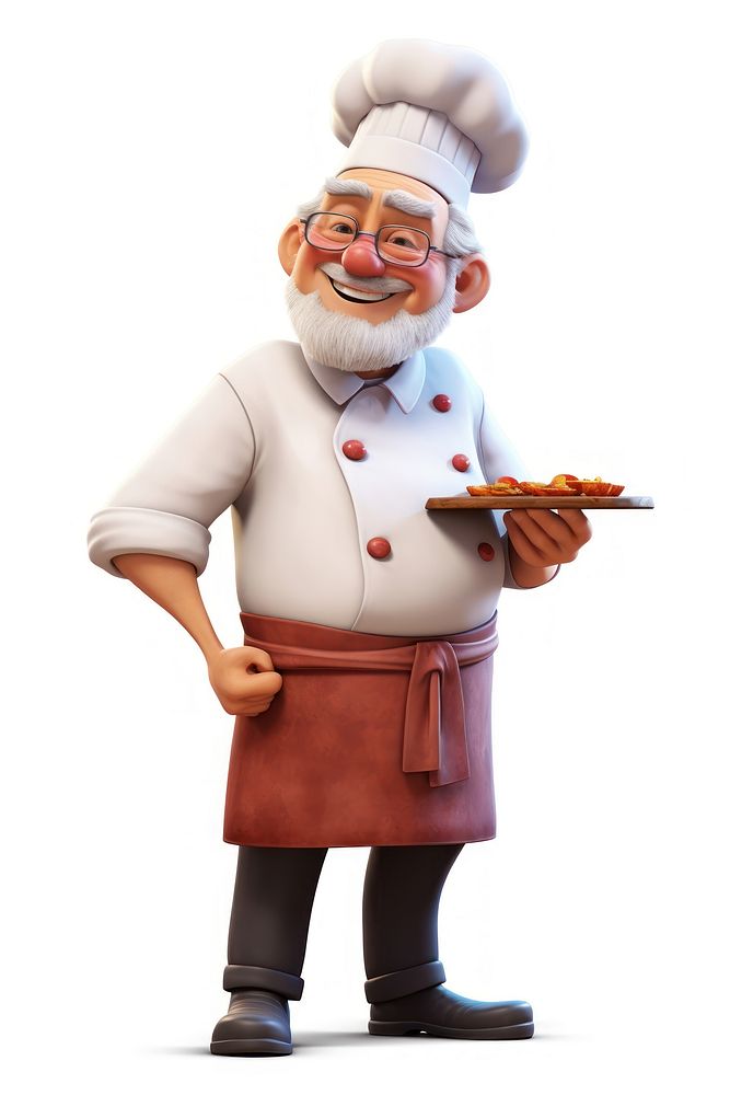 Cartoon smiling cook white background. AI generated Image by rawpixel.
