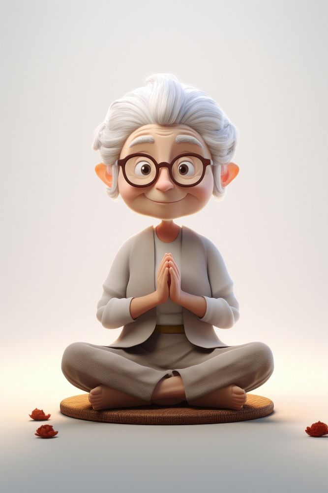 Cross-legged spirituality meditating exercising. AI generated Image by rawpixel.