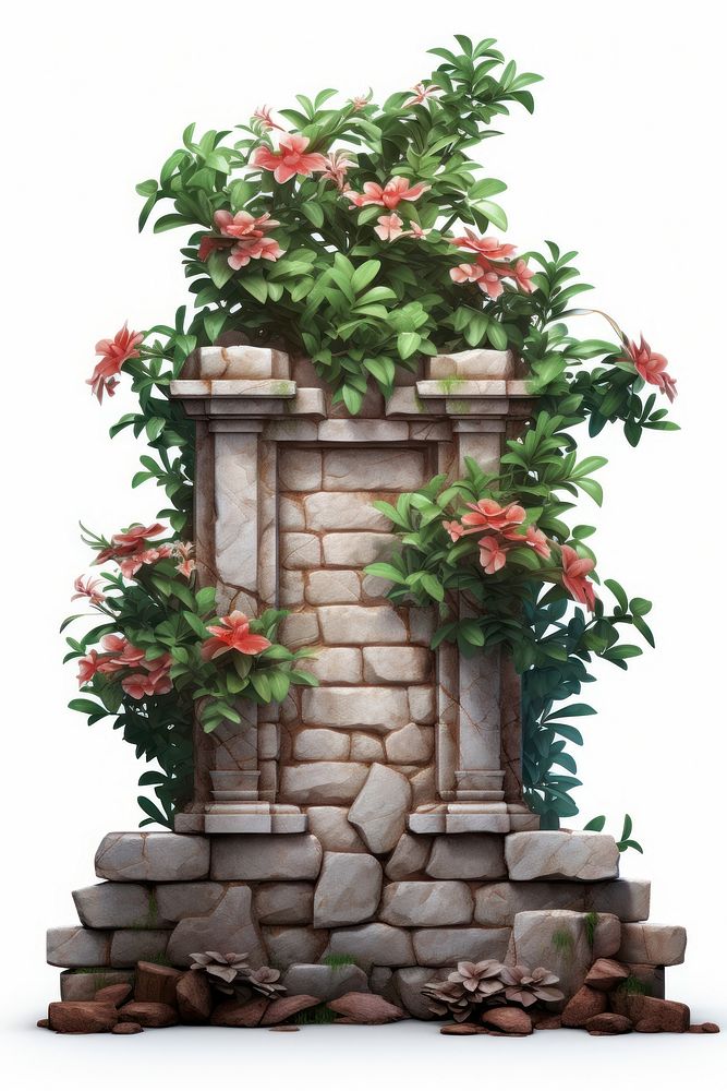 Flower wall architecture plant. AI generated Image by rawpixel.