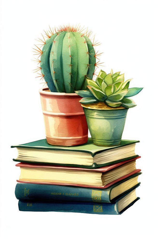 Book publication cactus plant. AI generated Image by rawpixel.