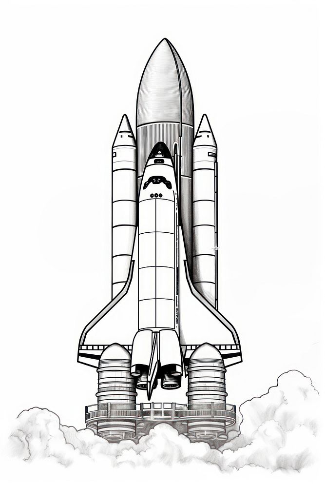 Space shuttle drawing aircraft vehicle.