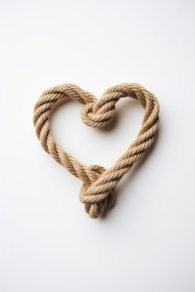 Rope knot heart white background. AI generated Image by rawpixel.