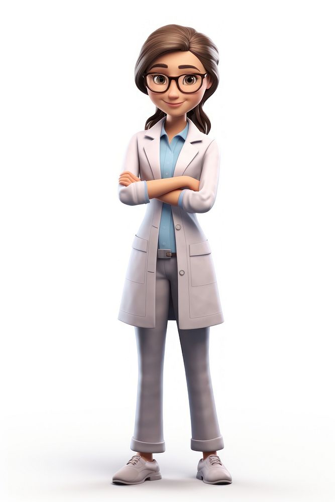 Doctor female adult white background. AI generated Image by rawpixel.