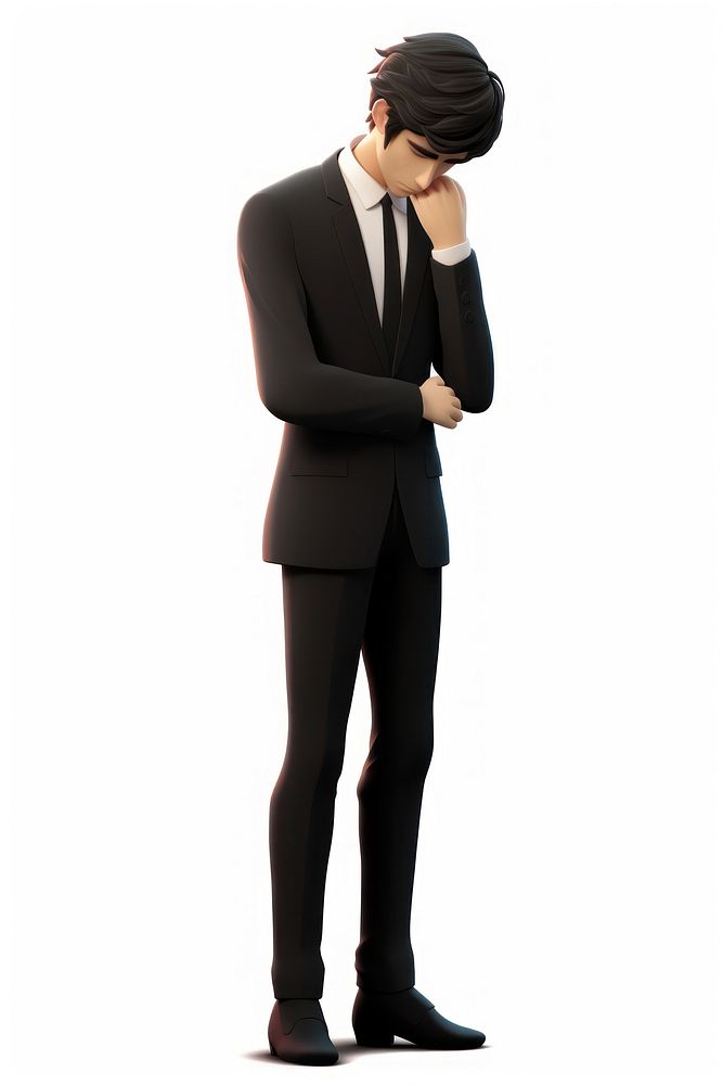 Standing cartoon tuxedo adult. AI generated Image by rawpixel.