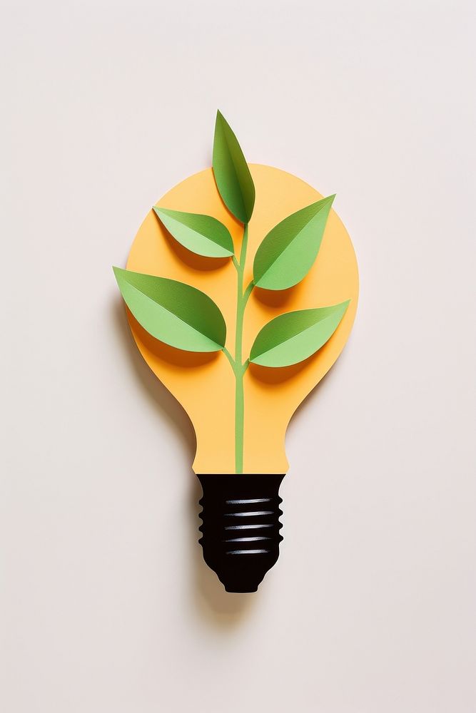 Light plant lightbulb leaf. AI generated Image by rawpixel.