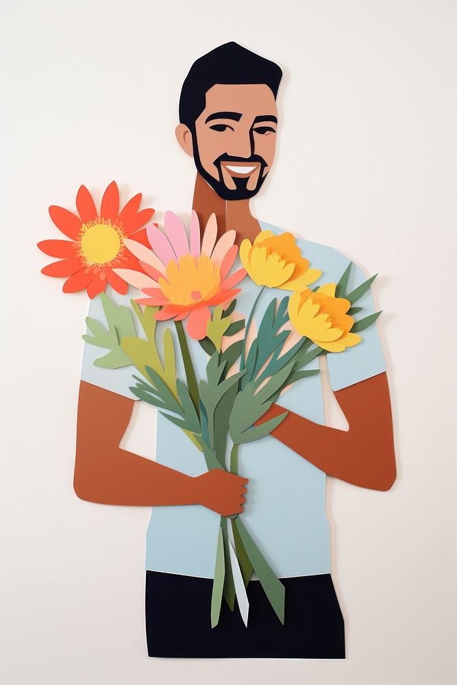Flower painting smiling craft. AI generated Image by rawpixel.