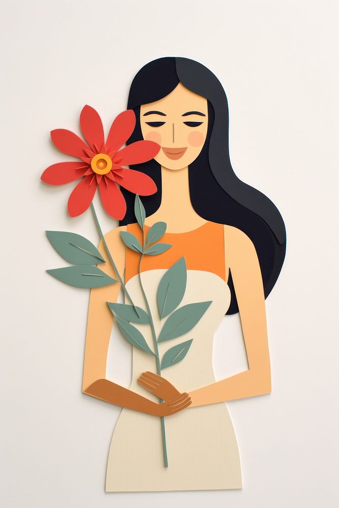 Flower plant adult woman. AI generated Image by rawpixel.
