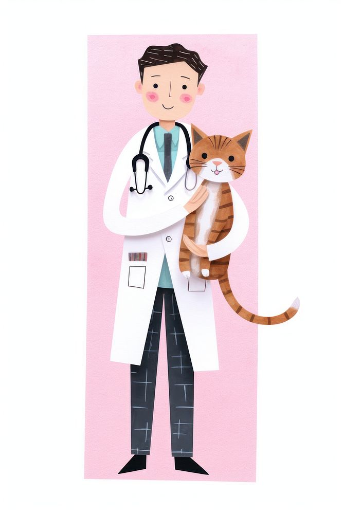 Doctor veterinarian white background representation. 