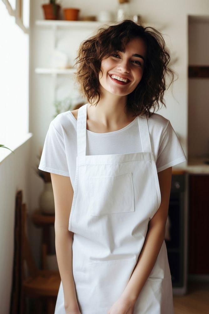 Apron smile white happy. AI generated Image by rawpixel.