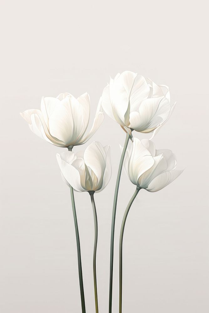 Flower plant white tulip. AI generated Image by rawpixel.