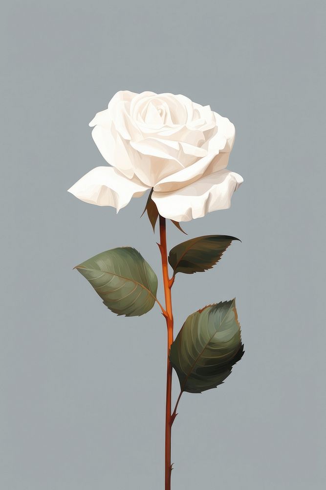 Flower rose plant white. AI generated Image by rawpixel.