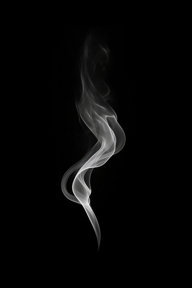 Smoke white monochrome cigarette, digital paint illustration. 