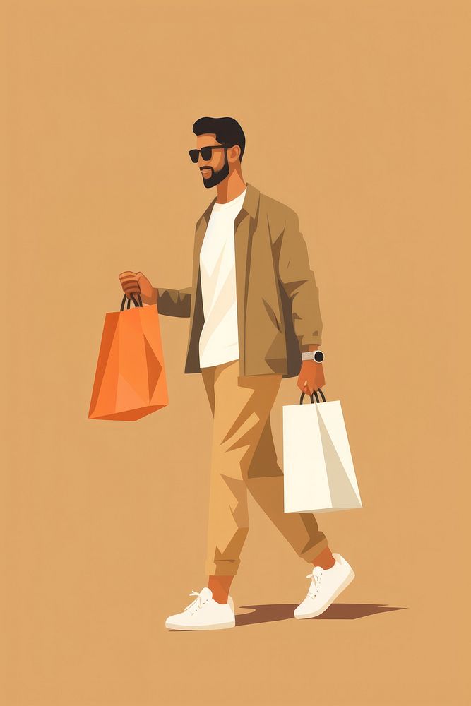 Shopping adult bag man. 