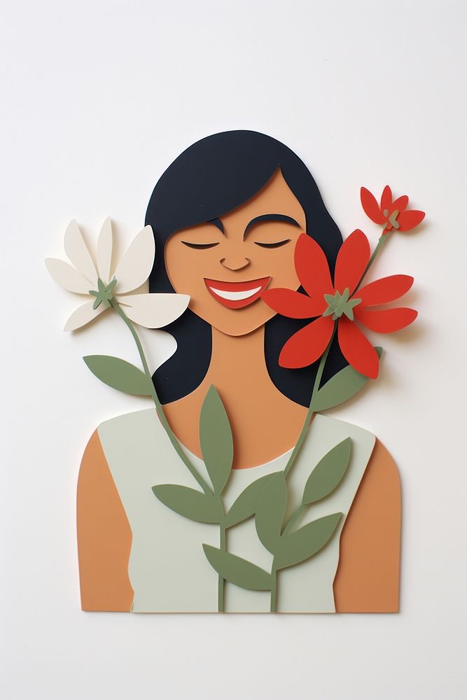Flower portrait smiling craft. AI generated Image by rawpixel.