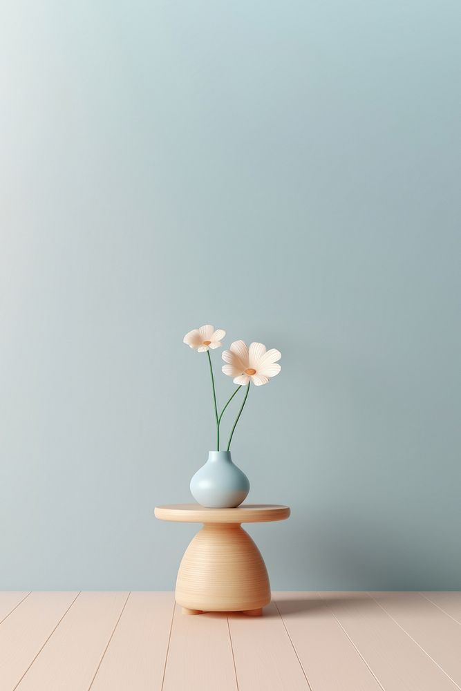 Flower vase plant wood. AI generated Image by rawpixel.