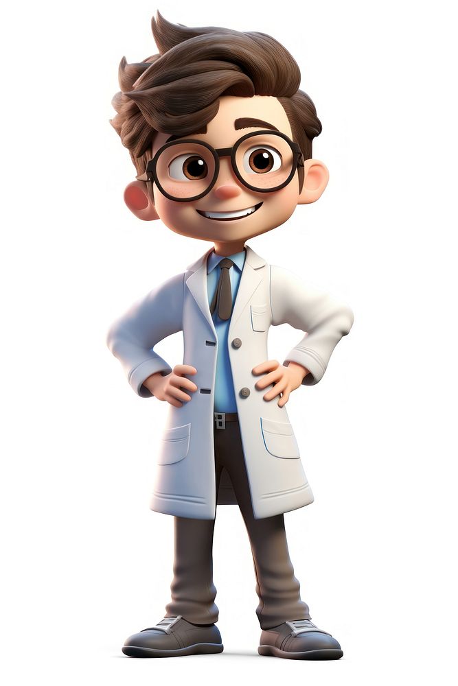 Cartoon scientist stethoscope publication. AI generated Image by rawpixel.